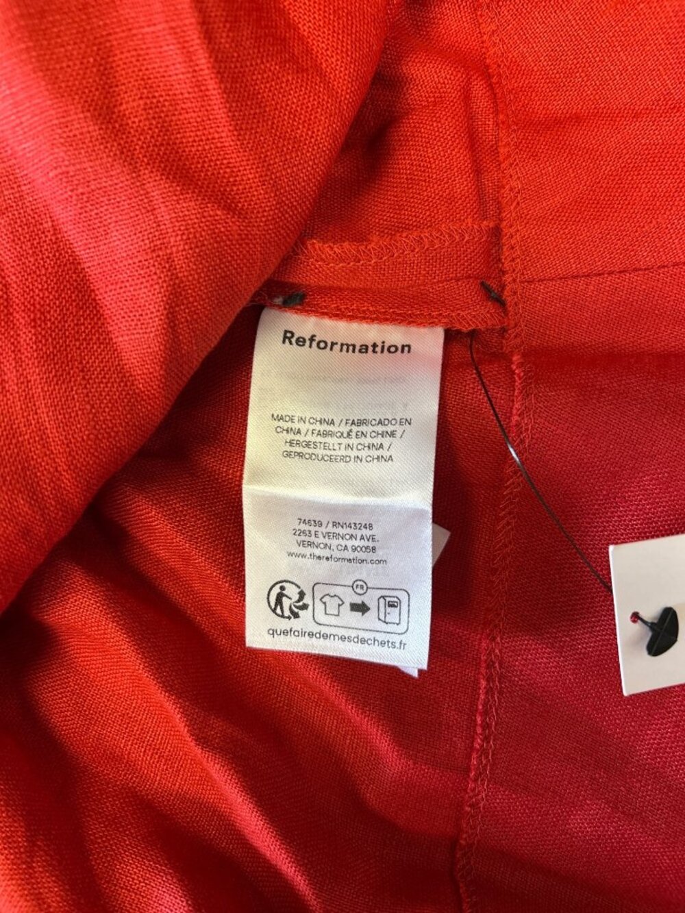 REFORMATION Masha Linen Dress Sundried Tomato Size 8 NWT - Picture 5 of 10